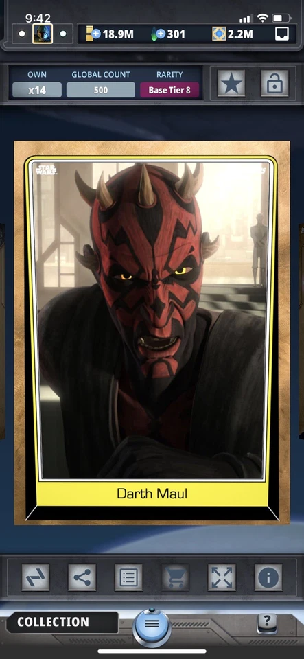 Topps Star Wars Digital Card Trader Tier 8 - Bronze Darth Maul Base 5 - 500 cc - Image 1 of 1