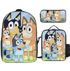 Bluey School Backpack Set+Lunch Box+Pencil Case for Kids - Picture 1 of 4