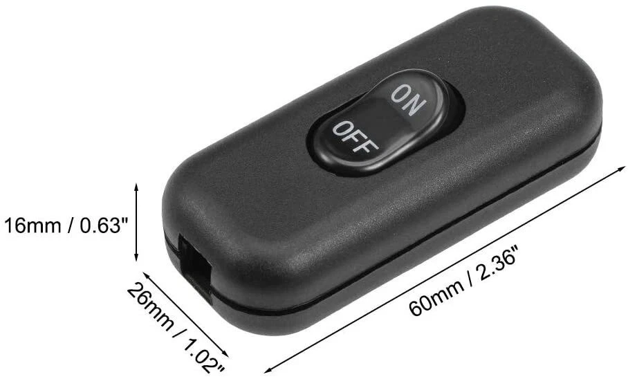 Schnurschalter schwarz weiß 6A 250V Schnurzwischenschalter Lampen-Schalter - Bild 1 von 4