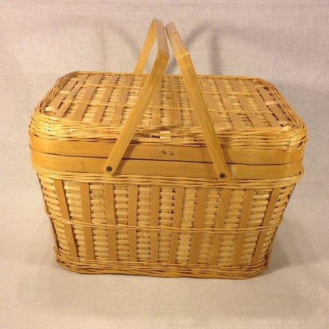 Bamboo Hand Woven Picnic, Storage Chest/Basket Cover