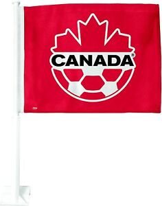 Team Canada International Soccer 11.5 x 15" Double Sided Car Truck Window Flag