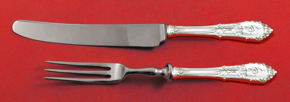 Juego de frutas individuales Rose Point de Wallace de plata de ley personalizado 2 piezas HH WS Foto 1 de 1