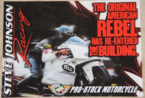 2015 Steve Johnson "Original American Rebel" Suzuki PSM NHRA postcard Cover