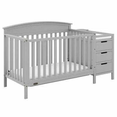 Juego de cuna y cambiador convertible Graco Benton 5 en 1 en gris guijarro Foto 1 de 4