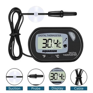 Aquarium Fish Tank Thermometer with LCD Display & 1M Probe - Dual °C/°F Scales - Picture 1 of 11