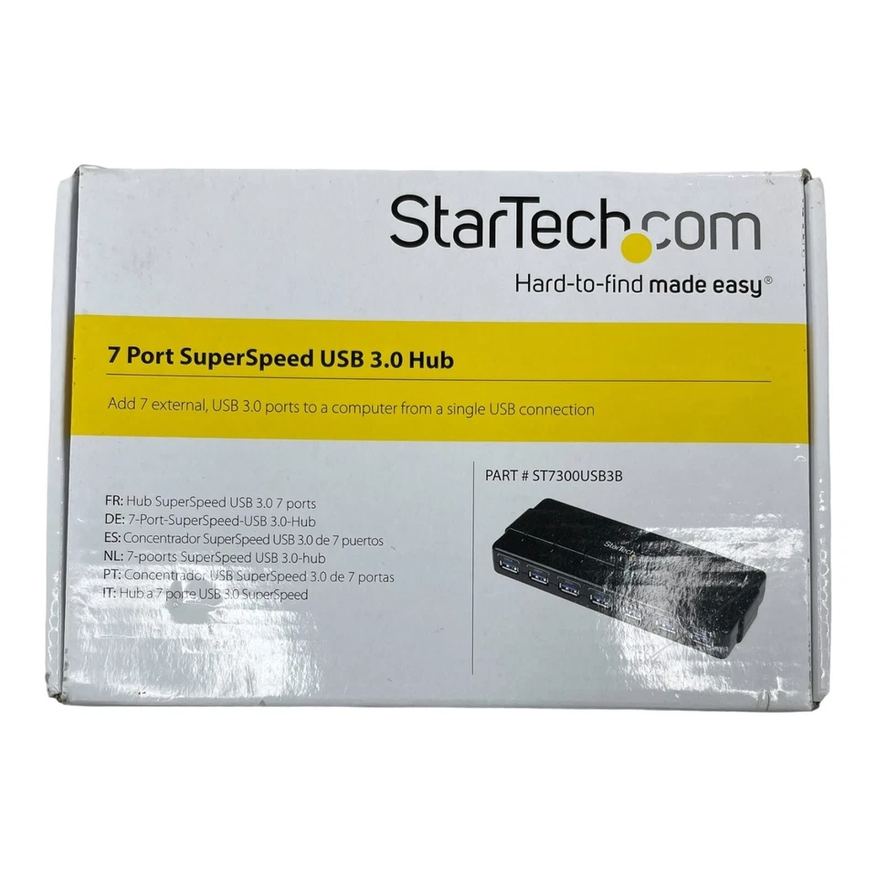 StarTech 7-Port USB 3.0 Hub 5Gbs ST7300USB3B - Image 1 of 4