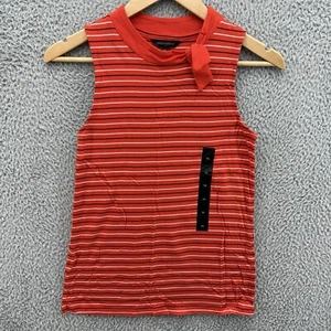 Banana Republic XS Top Blouse Red Striped Sleeveless Bow NWT - Picture 1 of 7