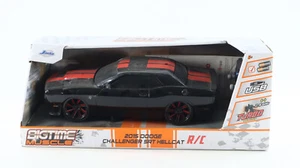 2015 Dodge Challenger SRT Hellcat 1/18 R/C auto nero Jada Big Time Muscle nuovo - Foto 1 di 6