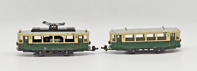 HAMO alte Straßenbahn + Beiwagen Oldtimer Zink Modell selten Rarität RAR - Bild 1 von 4