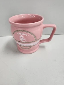 USC Trojans Coffee Cup Mug ☕️ University Southern California Pink Silver Glitter - Picture 1 of 5