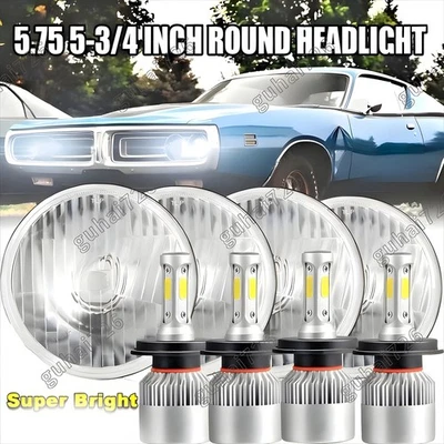 Faros LED redondos altos/bajos 4 piezas para Mercury Cougar 1967-76 Monterey Comet 5,75" Foto 1 de 4