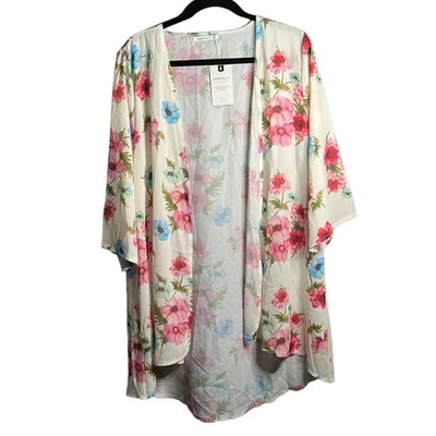 Kimono abierto floral rosa Milly talla mediana Foto 1 de 4