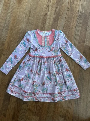 Vestido MATILDA JANE Talla 8 Flores Primavera Vamos Juntos Niñas Púrpura con Flores Foto 1 de 4