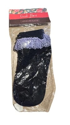 Calcetín Matilda Jane Good Hart negro con lava púrpura talla grande Foto 1 de 4