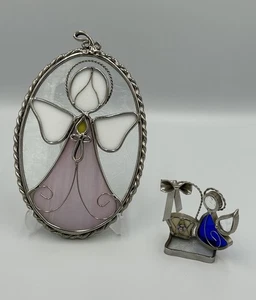 (2) Beautiful Stained Glass Angel Sun Catchers - Picture 1 of 8
