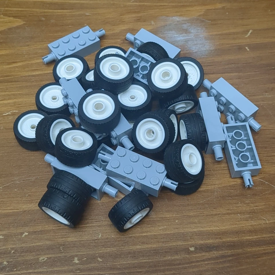 Lego Wheels, Tires & Axle Brick ( Car Chassis ) - 6 Vehicles Worth - Image 1 of 1
