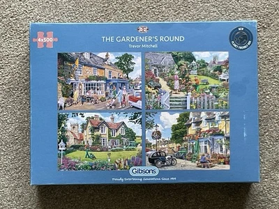 GIBSONS 4 X 500 Piece Jigsaw Puzzles THE GARDENER’S ROUND. - Image 1 of 4