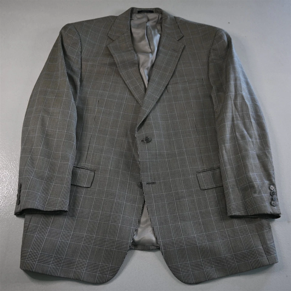 Blazer Traje Chaqueta Abrigo Deportivo Hart Shaffner Marx 46R Gris Cuadros Lana EE. UU. Para Hombre Foto 1 de 4