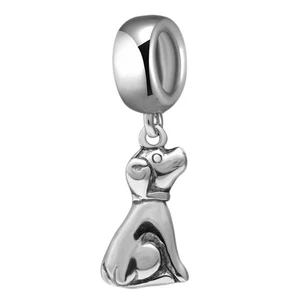 Dog Charm 925 Sterling Silver Animal Charm Dangle Charm Pet Charm Birthday Ch... - Picture 1 of 6