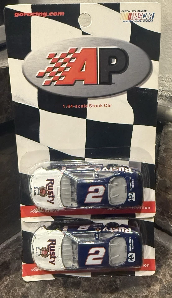 Rusty Wallace 1999 Action AP “Rusty” Miller Lite Scheme Ford 1/64 Lot Of 2 Cars - Image 1 of 3