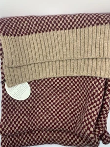 Wag & Wool Mens 100% Pure Lambswool Mens Burgundy Scarf Z Hinchcliffe & Sons - Picture 1 of 10