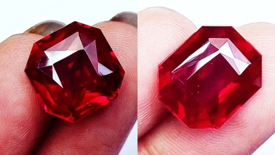 Natural Ruby Princess Cut 8 To 10 Ct Certified Pair Loose Gemstone HR02 - Image 1 of 4