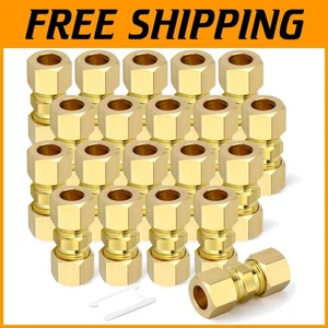 Durable 3/8" Brass Compression Fittings, 20PCS, Airtight and Pressure Resistant - Picture 1 of 9