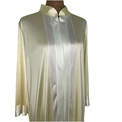 De Colección Vanity Fair Amarillo Bata Larga Cremallera Vestido Casa Abrigo Años 70 Talla 10 Manga Larga Foto 1 de 4