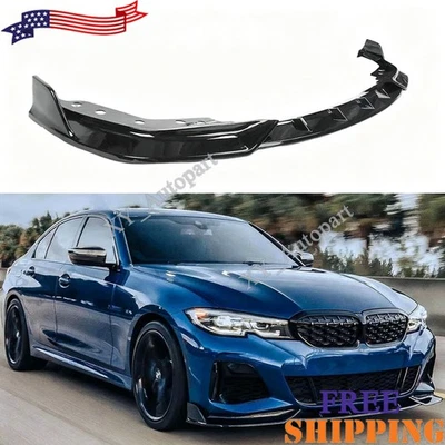Kit de labios de parachoques delantero negro brillante estilo GT para BMW G20 330i M340i M Sport 2019-22 Foto 1 de 4