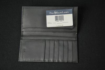 VTG New Polo Ralph Lauren Black Leather Wallet Checkbook Pocket Secretary 51125K - Image 1 of 4