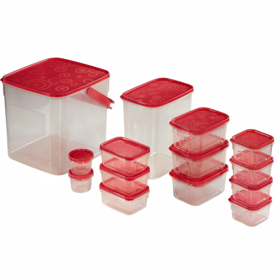 18er Set Microwellen-Geschirr mit Deckel Aufbewahrungs-Dosen Menü-Teller Box - Bild 1 von 2