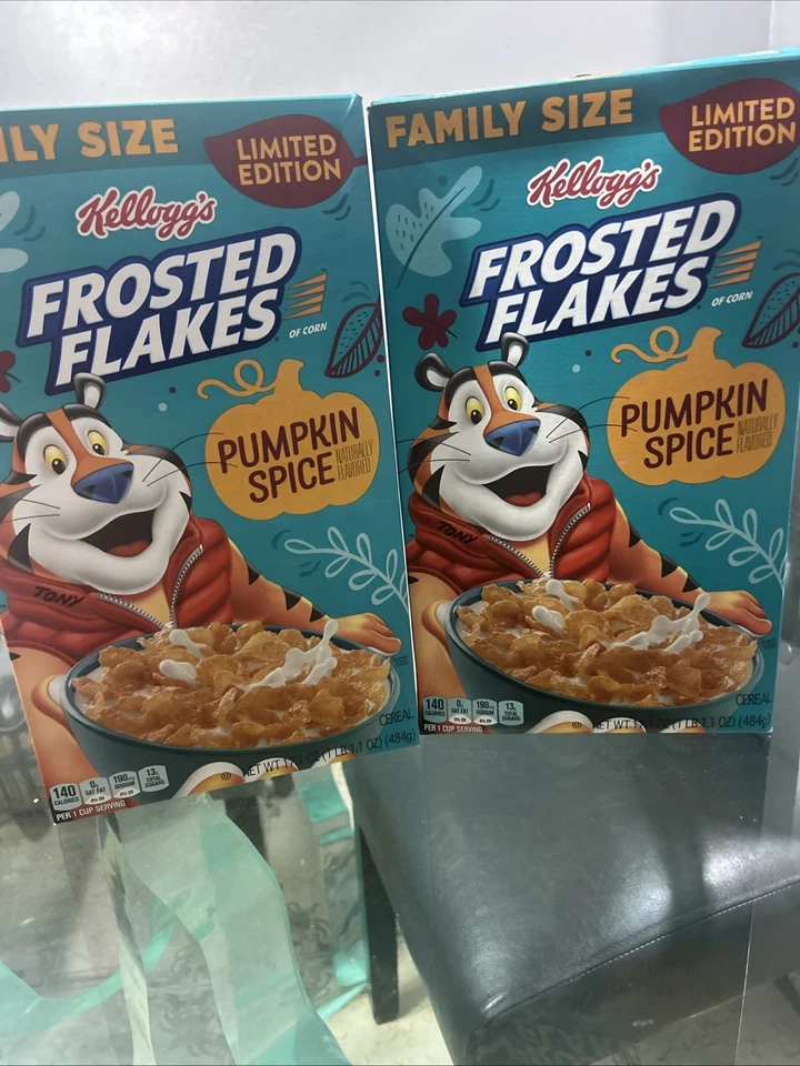 FALL LIMITED KELLOGG'S FROSTED FLAKES PUMPKIN SPICE CEREAL SNACK TIME