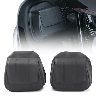 Bolso de bolsillo para puerta inferior con carenado negro Fit Harley Touring Ultra Limited 2014-2020 Foto 1 de 4