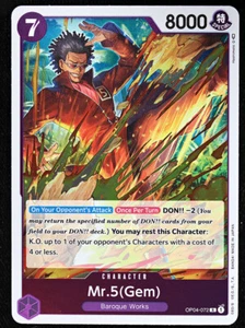 One Piece CCG - Kingdoms of Intrigue - Mr. 5 (Gem) - OP04-072 - Rare - Foil NM - Picture 1 of 2