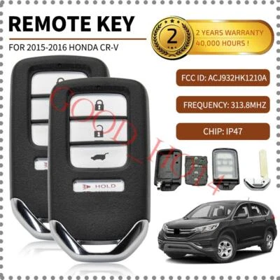 NUEVA LLAVE INTELIGENTE PARA HONDA CR-V 2015 - 2016 ACJ932HK1210A 72147-T0A-A11 CALIDAD SUPERIOR Foto 1 de 4