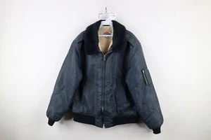 Vtg 70s 80s Dickies Mens Lage Distresed Sherpa Fleece Lined Bomber Jacket USA - Picture 1 of 16