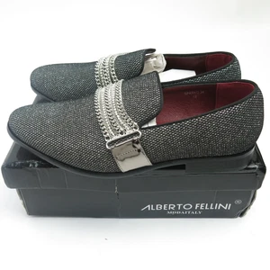 Size 12 Dress Shoes ALBERTO FELLINI SPARKO 34 PEWTER - Picture 1 of 7