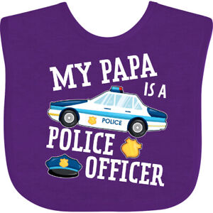 Inktastic My Papa Is A Police Bib Bébé Enfants Papa Papa Père Parent Cadeau