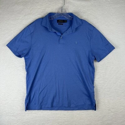 Polo Ralph Lauren Personalizado Calce Ajustado Polo Azul Lunares Para Hombre’s Mediano Foto 1 de 4
