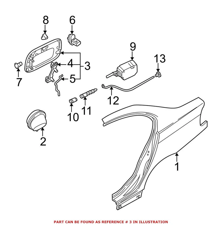 Оригинальная задняя дверь топливного бака от оригинального производителя для BMW 323i 325i 325xi 328i 330i 1999-2005 - Изображение 1 из 1