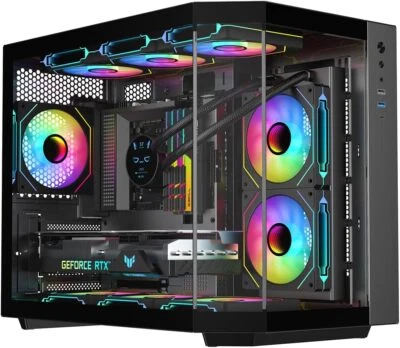 PC Gaming Case, MICRO ATX Mid, Dual Chamber - Type C, ARGB Options - IONZ APEX - Image 1 of 4