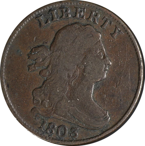 1803 Half Cent Choice F+ C-3 R.1 Superb Eye Appeal Strong Strike Cover