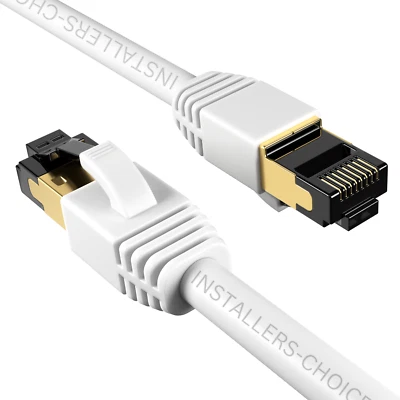 CAT8 RJ45 Ethernet Cable High Speed 40Gbps Network Shielded Copper White lot - Image 1 of 4