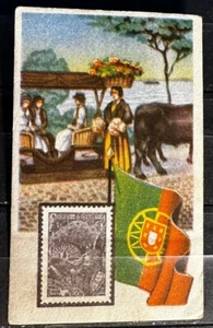 ACORES 1800'S STAMP ON STAMP KWATTA TRADING* CARD STAMPS ON STAMPS -P17365 - Picture 1 of 1