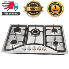 Metawell 30in Built-in 5 Burner Ng /Lpg Gas Cooktop with Cast Iron Stands