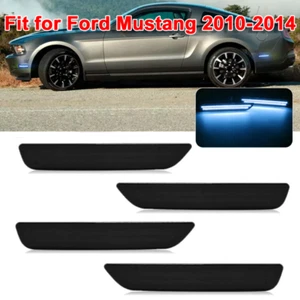 Smoked LED Front Rear Bumper Side Marker Light Blue For 2010-2014 Ford Mustang - Picture 1 of 12