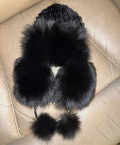 Real Fur hat Ushanka Trapper Earflap Ski Cap Warm one size - Picture 1 of 4