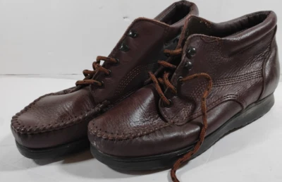 Botines Dexter USA Walk Mocs de cuero marrón para mujer talla 8 M’s Foto 1 de 4