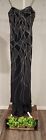  Precious Formals Strapless Black With Rhinestone Formal 60" Length Dress-Sz 8