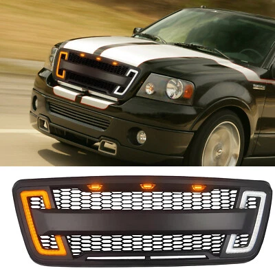 Grelha de substituição com LED DRL e luzes de seta para Ford F-150 2004-2008 - Imagem 1 de 4